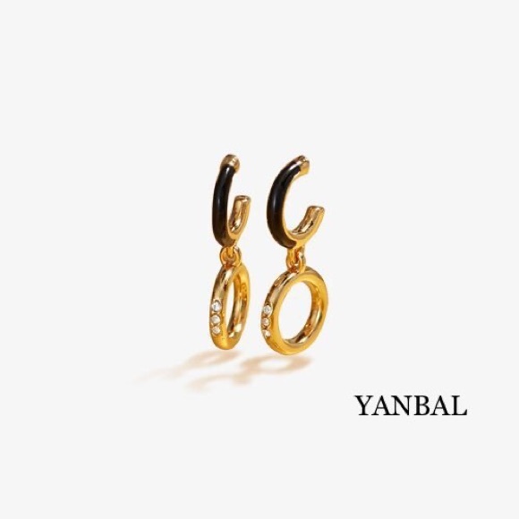 Aretes Oro chapado Argollad 24k Arrancadas Liridas cristal Joyas Yanbal - Picture 1 of 6